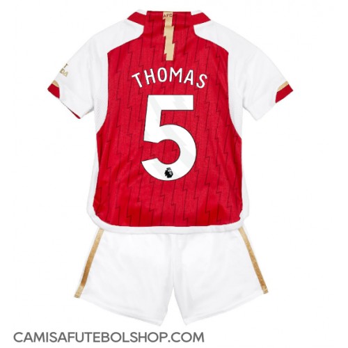 Camisa de time de futebol Arsenal Thomas Partey #5 Replicas 1º Equipamento Infantil 2023-24 Manga Curta (+ Calças curtas)